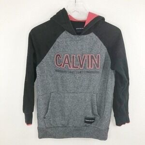 Calvin Klein Jeans Grey Space Dye Logo Pullover Hoodie Boy's Size M (10/12)